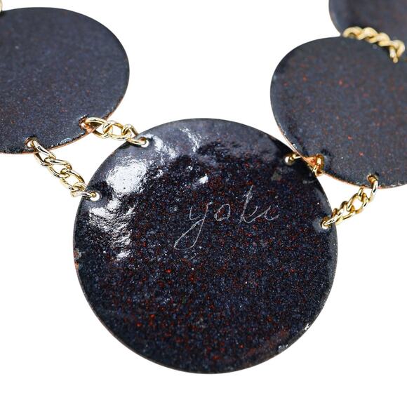 Artisan Brutalist Boho Coin Belt Sculptural Enamel 28-40” Greco Roman Influence - Picture 8 of 13